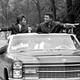 American singer James Brown (1933 - 2006) and boxing champ Muhammad Ali (then known as Cassius Clay), smile and greet parade goers while participating in the annual Bud Billiken parade, Chicago, Illinois, August 1966.
Robert Abbott Sengstacke/Getty Images
